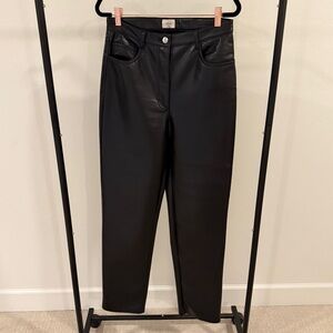 Aritzia Wilfred Black Leather Pants
